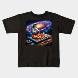 Dj Pizza Cat in Space Kids T-Shirt